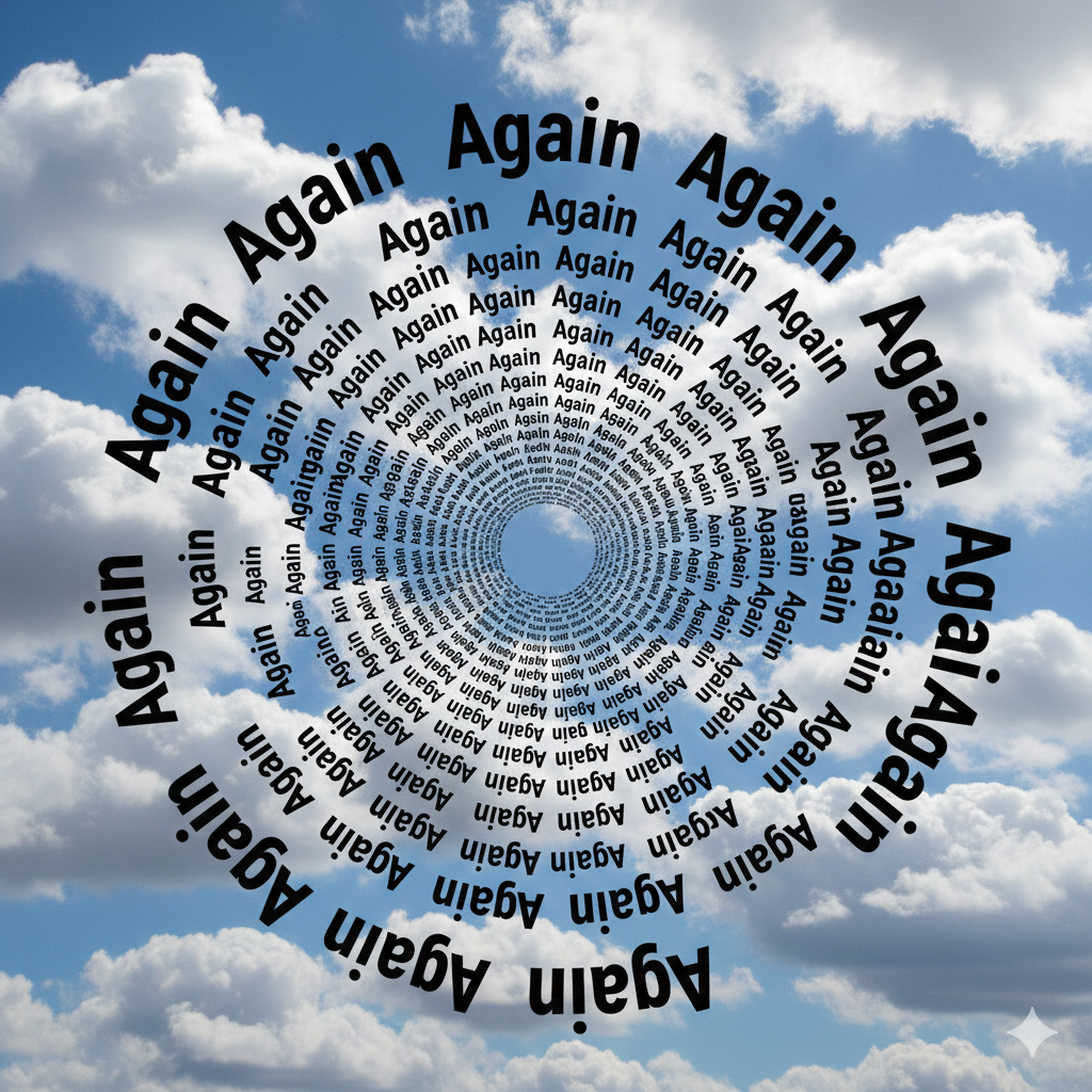 Again and again and again. Created with Gemini AI by Howard Lake, February 2026.