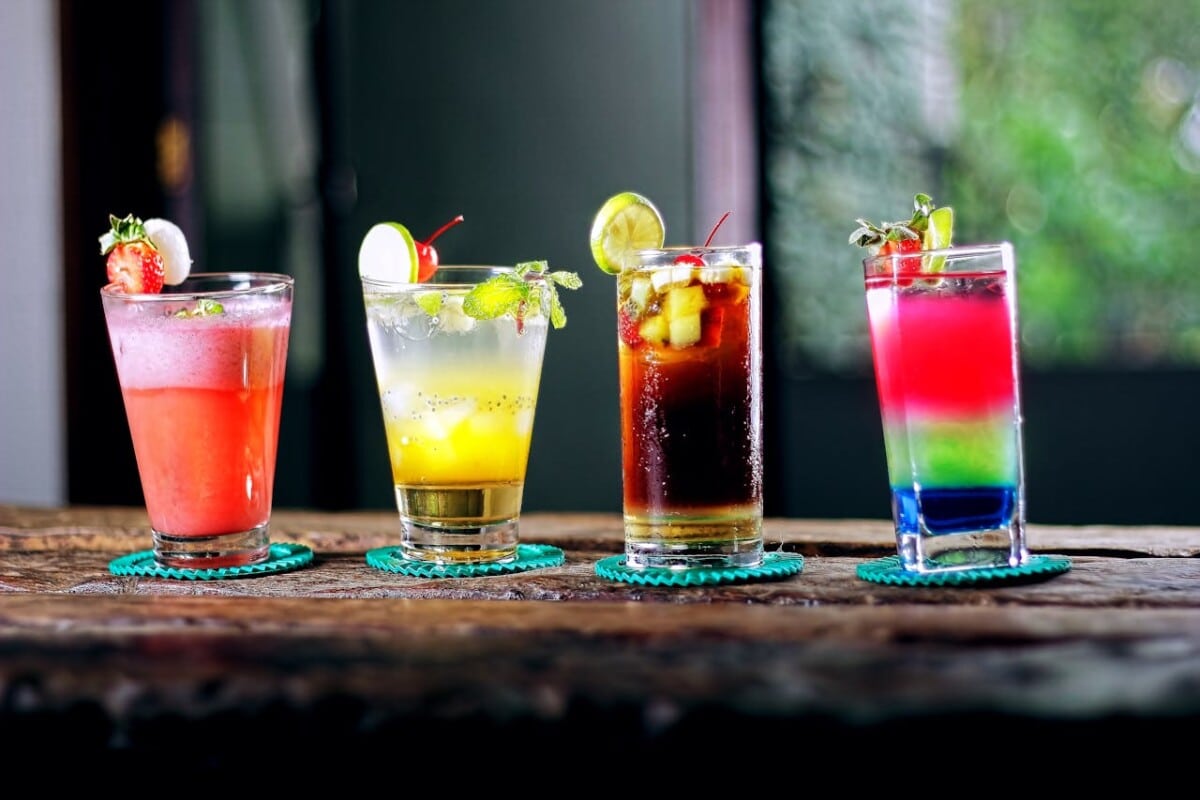 Four cocktails in a row