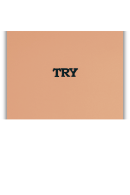 'TRY' on orange background. Pexels edited in Canva.