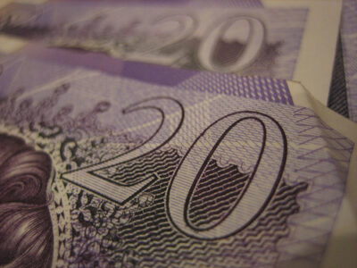 £20 notes - detail - photo: Howard Lake