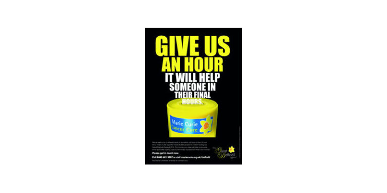 Marie Curie Give an House campaign poster 2010