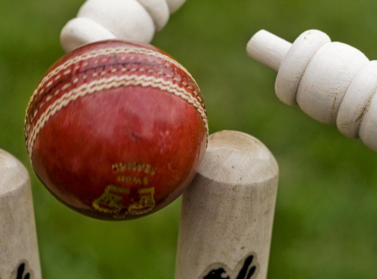 Cricket ball and bails.