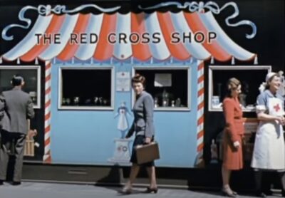 British Red Cross shop on Old Bond Street, London during the Second World War.