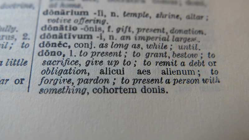 English translation of the Latin word 'dono'