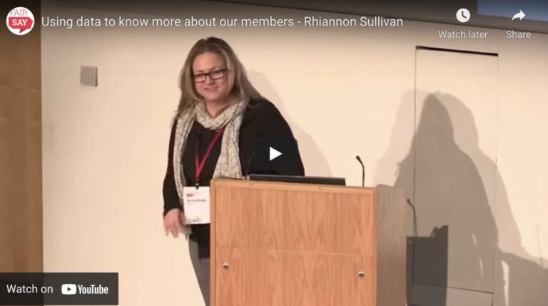 Rhiannon Sullivan at eCampaigning Forum 2015 - still from video (from fairsay.com)