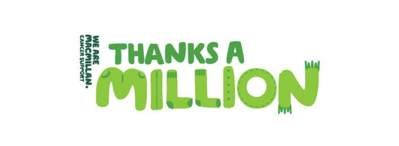 Thanks a million, says Macmillan Cancer Support