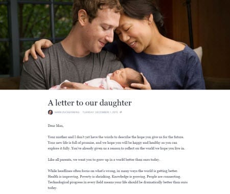 Mark Zuckerberg and Priscilla Chan's letter to their daughter Max