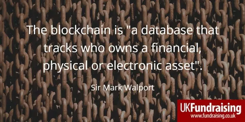 Sir Mark Walport's quotation on the blockchain