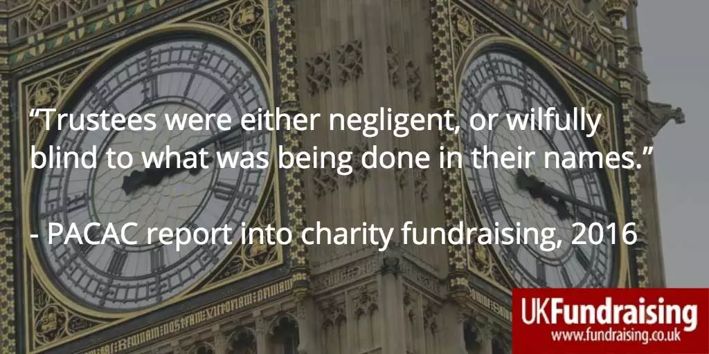 Quotation from PACAC report into charity fundraising
