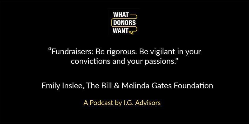Gates Foundation quotation from What Donors Want interview