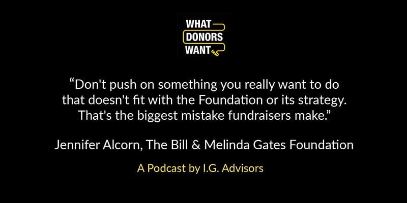 Bill and Melinda Gates foundation quote from What Donors Want interview
