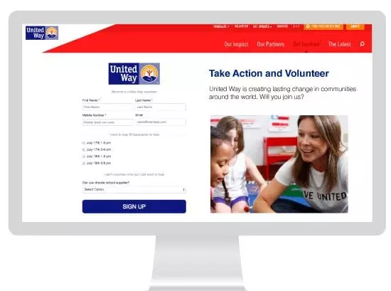 Volunteering campaign screenshot