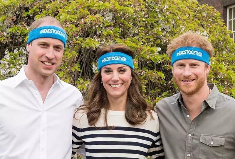 HRH Prince William, Princess Katherine and Prince William with Heads Together headbands