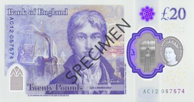 JMW Turner image on reverse of £20 note - image: copyright Bank of England