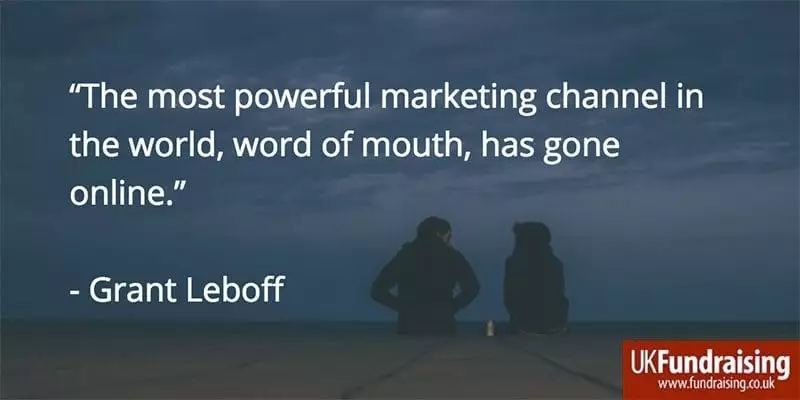 Grant Leboff quotation - the most powerful marketing channel in the world, word of mouth, has gone online