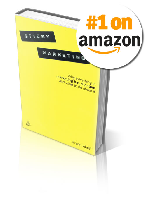 Sticky Marketing book cover with 'Number one on Amazon' flash in top right