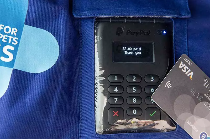 Blue Cross contactless device for Tap Dogs