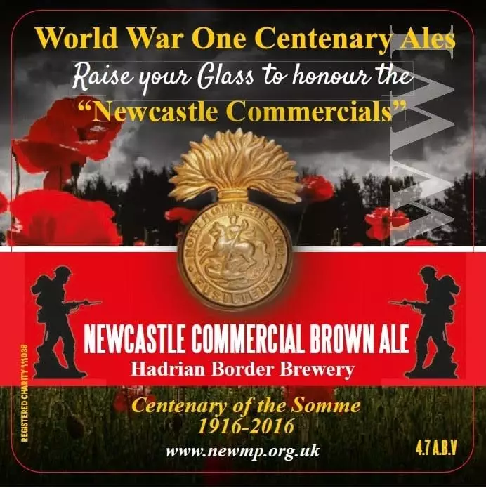 World War One Centenary Ale beermat - Newcastle Commercial Brown Ale