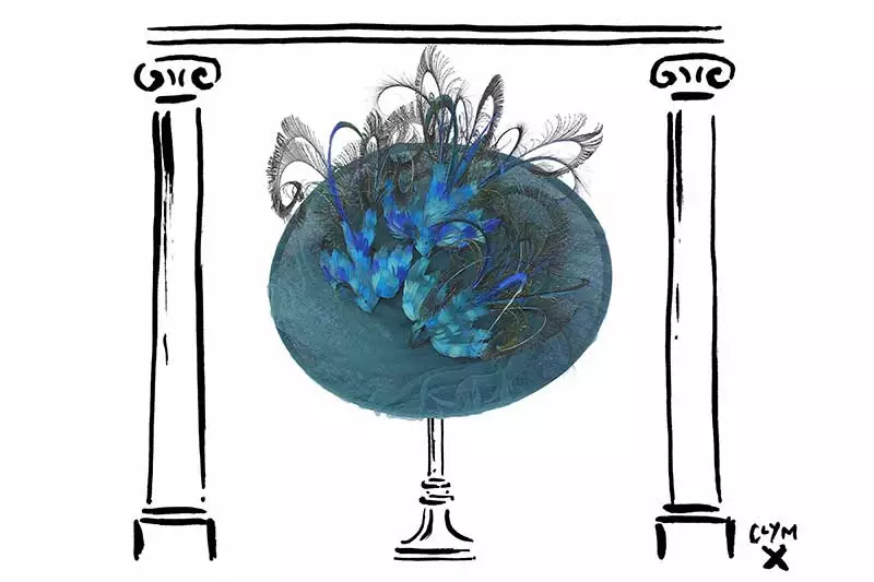 Rachel Trevor-Morgan's hat for Brain Tumour Research and Fenwick's 125th anniversary