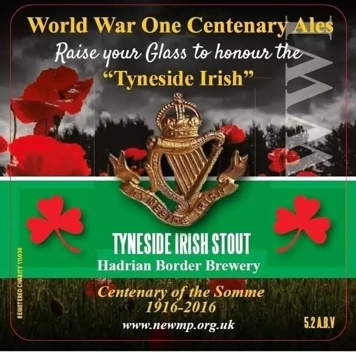 World War One Centenary Ale beermat - Tyneside Irish Stout