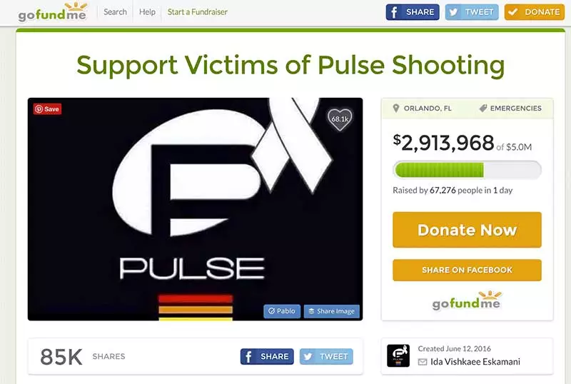 GoFundMe Pulse Shooting campaign after day one