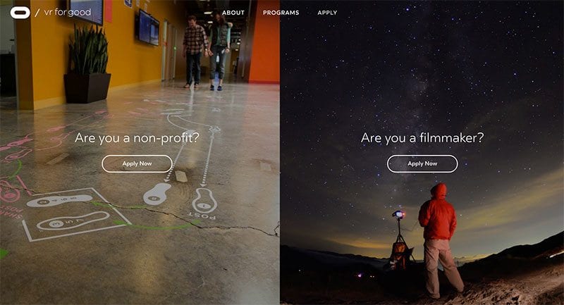 Oculus VR for Good programme applications