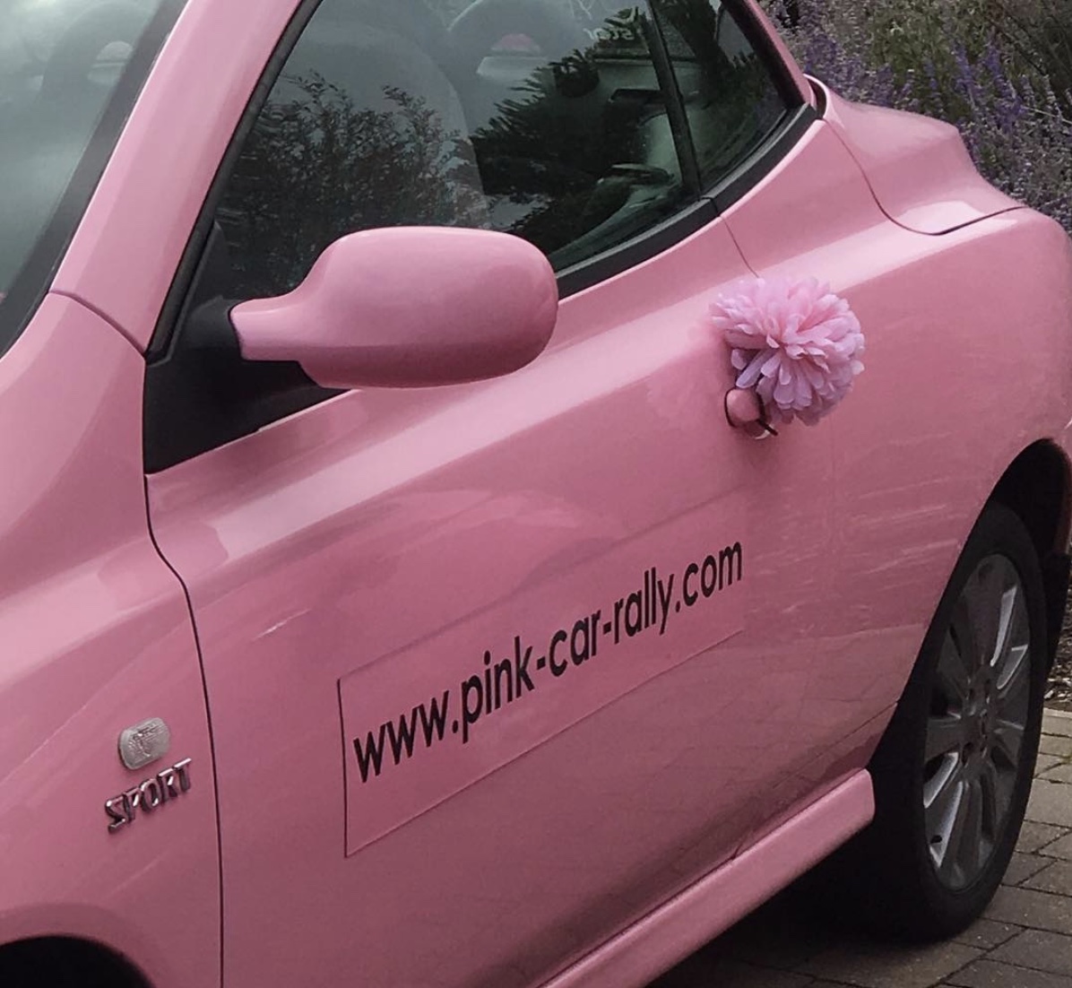 Pink Car Rally car - photo: Sali Gray on Instagram