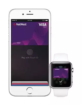 ApplePay on an iPhone6 and Apple Watch, featuring NatWest