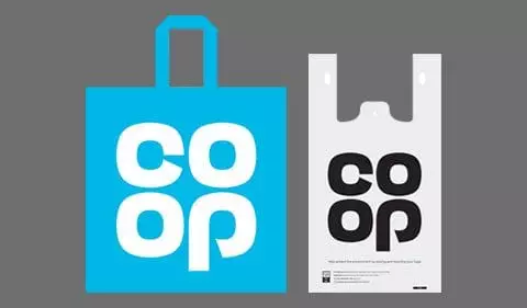 Two different Co-op shopping bags