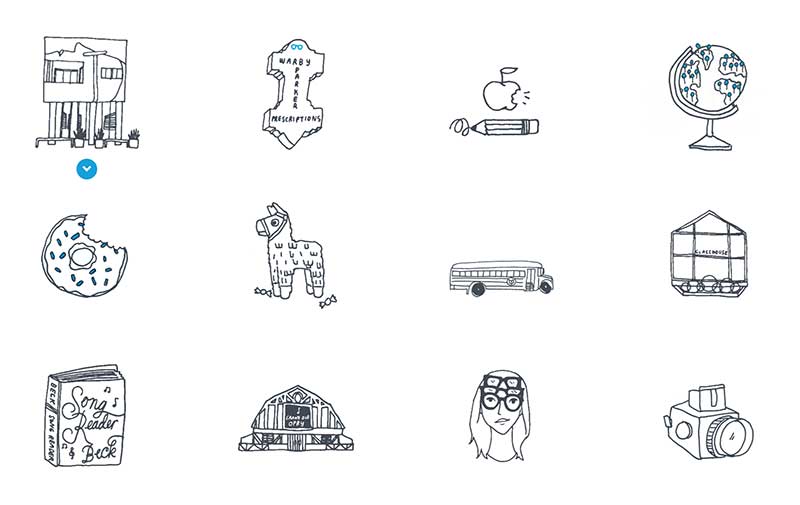 Icons from Warby Parker 2014 annual report