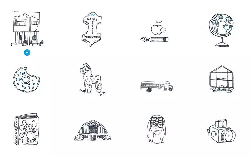 Icons from Warby Parker 2014 annual report