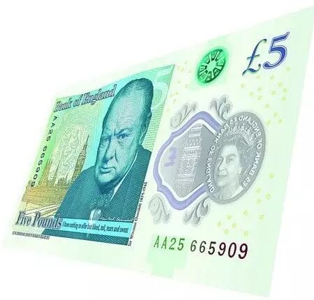 Five pound polymer note featuring Churchill. Image - Bank of England