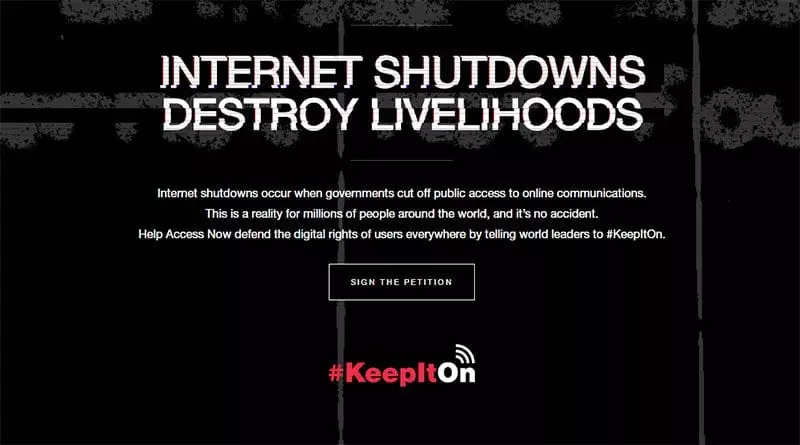 Lush and Access Now's #KeepItOn campaign page