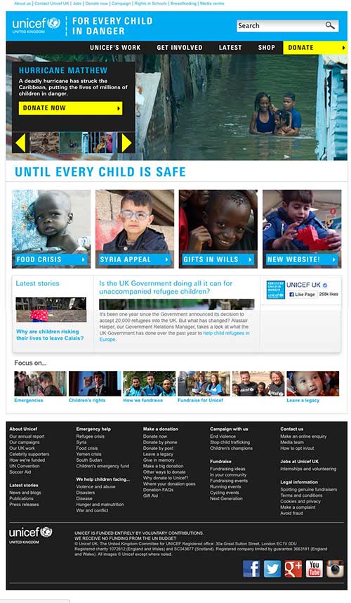 Old Unicef UK design