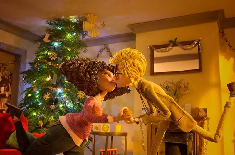 The kiss in the Sainsbury's Christmas 2016 TV advert