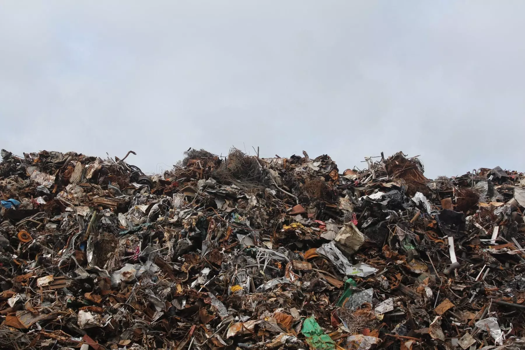 Pile of rubbish at a landfill site