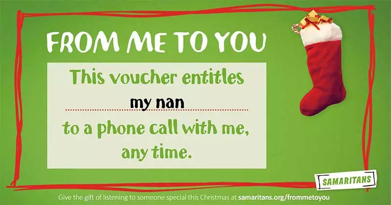 A voucher for my nan from Samaritans