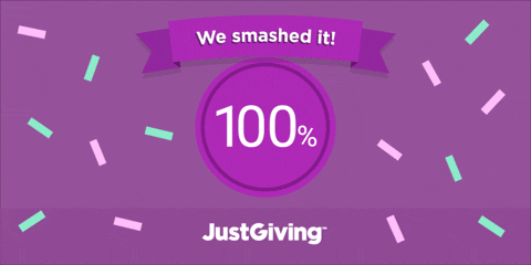 JustGiving GIF - we smashed it! 100% complete