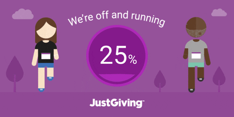 JustGiving GIF - we're off and running