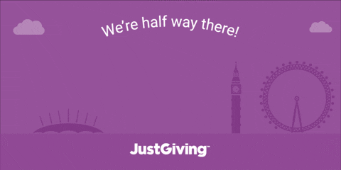 JustGiving GIF - we're half-way there
