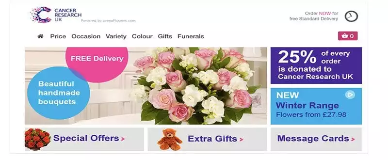 Cancer Research UK Valentine's Day flowers