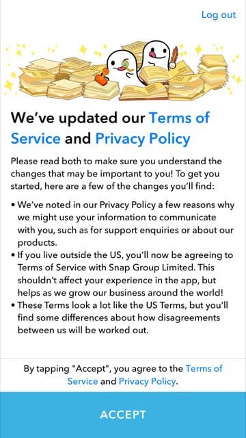 Snapchat's T&Cs