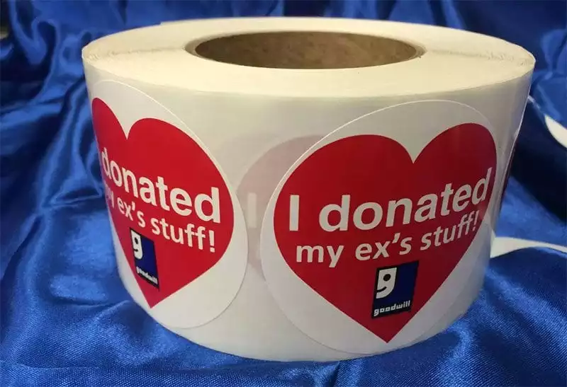 I donated my ex's stuff sticker - Valentine's Day