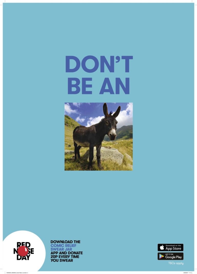 Don't be an ass - Comic Relief Swear Jar advert by Grey, London