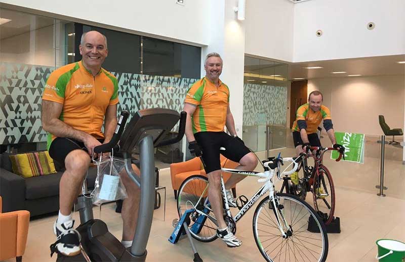 Rob, Paul and Steve at Kronos cycle for Whizz-Kidz