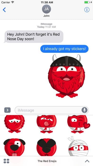 Comic Relief's Red Enojis app