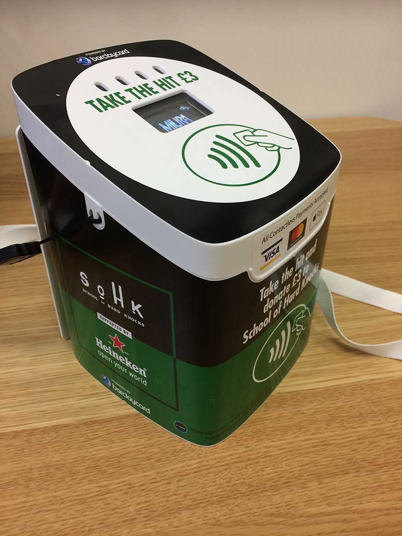 tap+DONATE contactless giving box