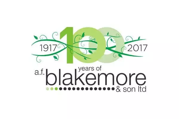 1917-2017 years of AF Blakemore. Centenary logo.