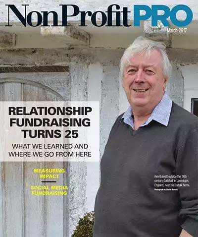 Ken Burnett on front cover of NonprofitPro