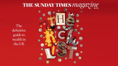 Sunday Times magazine front cover announcing The Rich List 2017